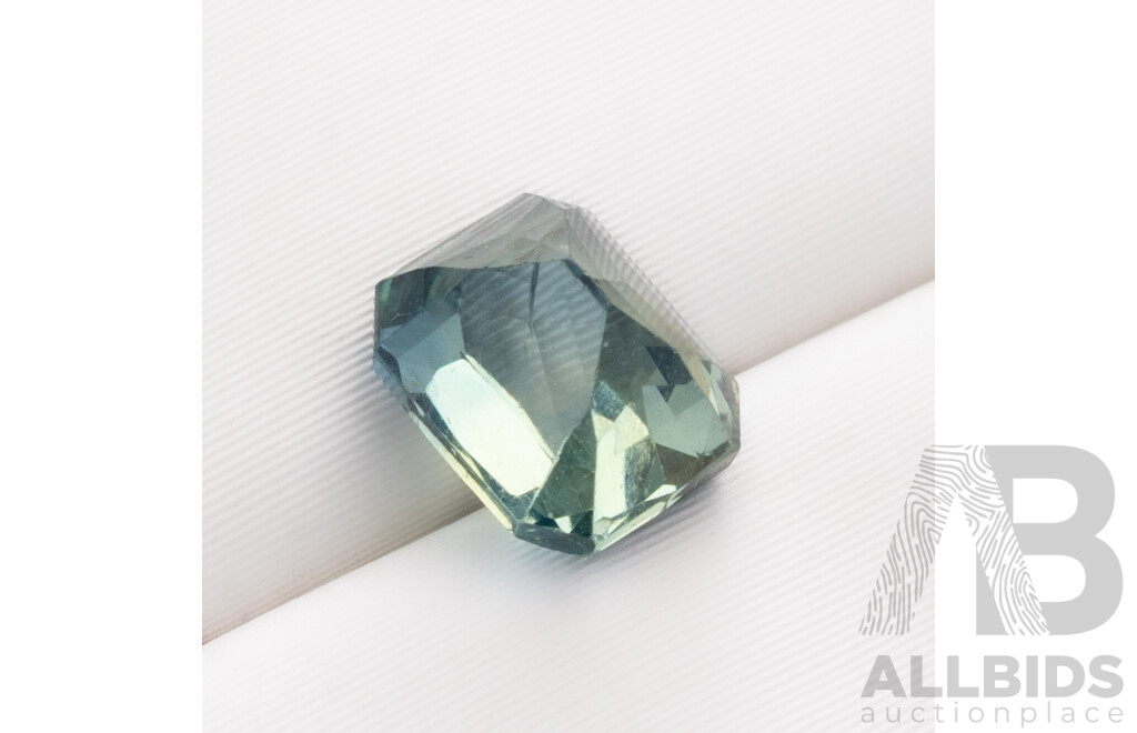 Green Sapphire, Natural Corundum Emerald Cut Gemstone, 1.2ct, Origin Madagascar