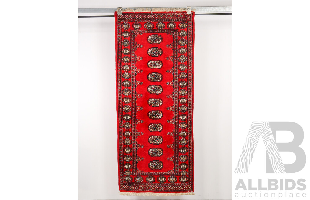 Persian Bokkarah Hall Runner with Traditional Guls