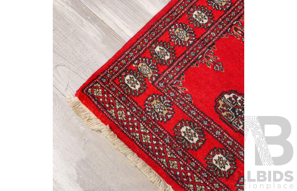 Persian Bokkarah Hall Runner with Traditional Guls