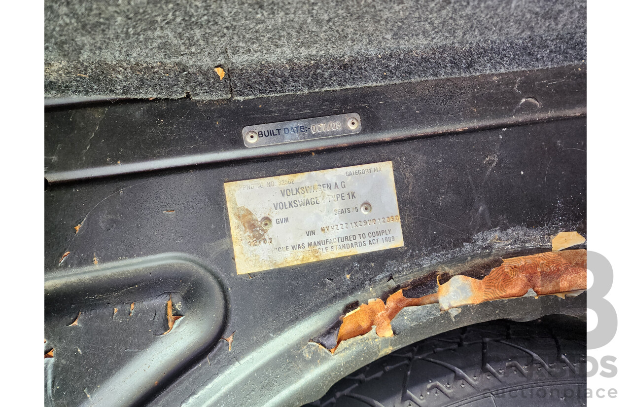 12/2008 Volkswagen Golf 2.0 FSI Pacific 1K MY08 UPGRADE 2 5d Hatchback Black 2.0L