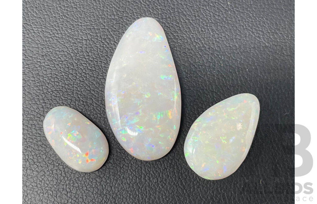 Coober Pedy and Lightning Ridge OPALS (2.8ct, 10ct, 4.3ct) - Lot of 3