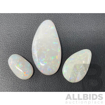 Coober Pedy and Lightning Ridge OPALS (2.8ct, 10ct, 4.3ct) - Lot of 3