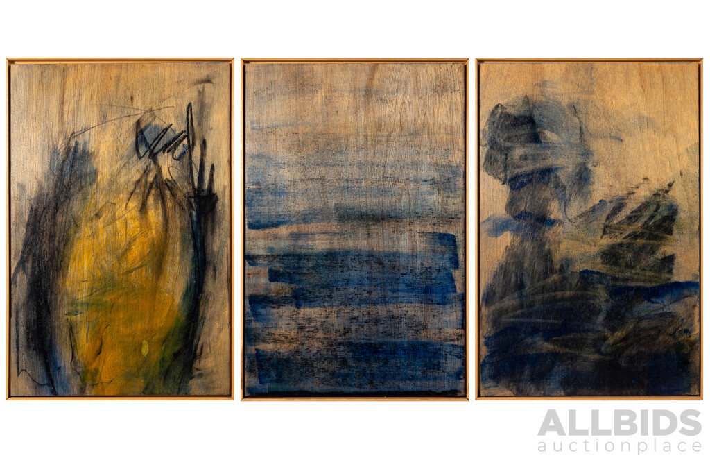 Pete Smith, (Australian, 20th Century, 1960-2014), Canto I, XXX & XXXII (2006), Fantastic Trio of Mixed Media on Board, 63 x 42 cm (each Frame) (3)