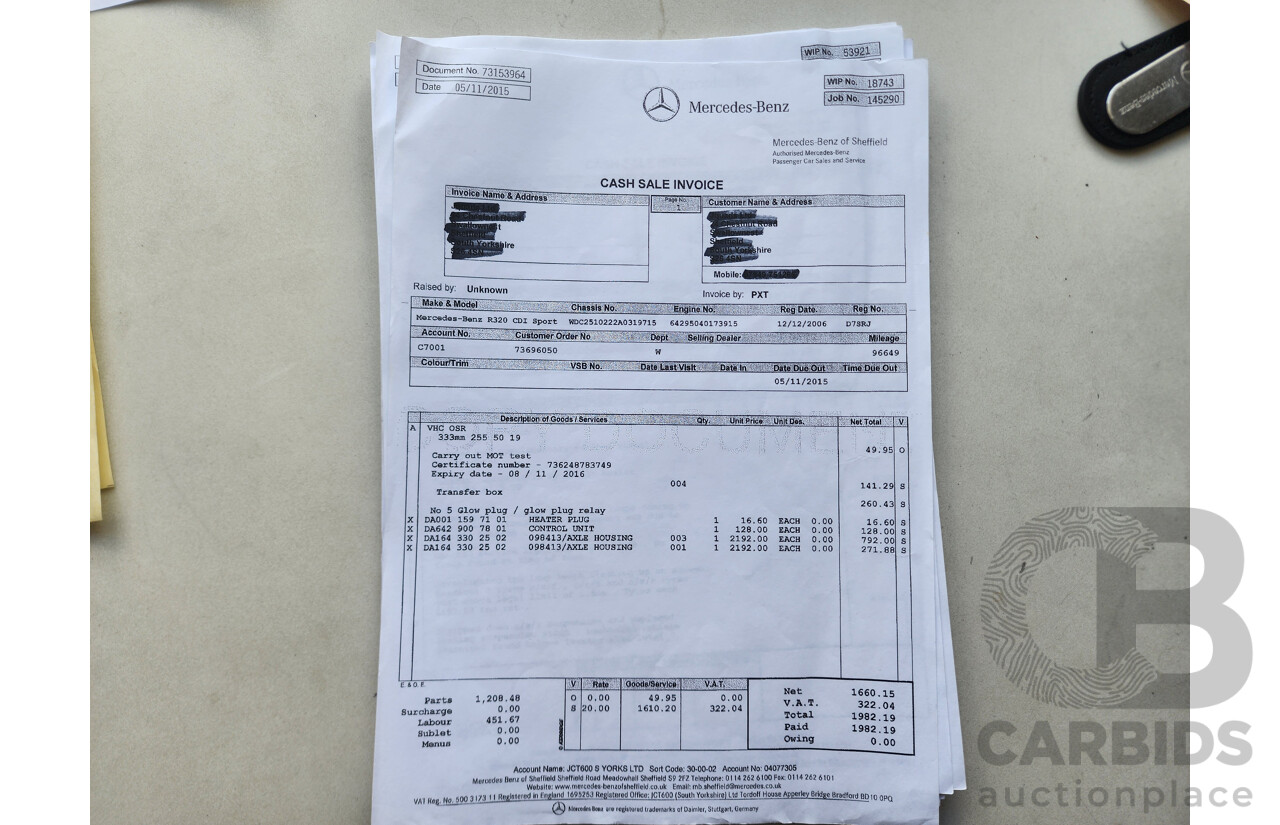 1/2006 Mercedes-Benz R 320 CDI (awd) 251 4d Wagon Silver 3.0L