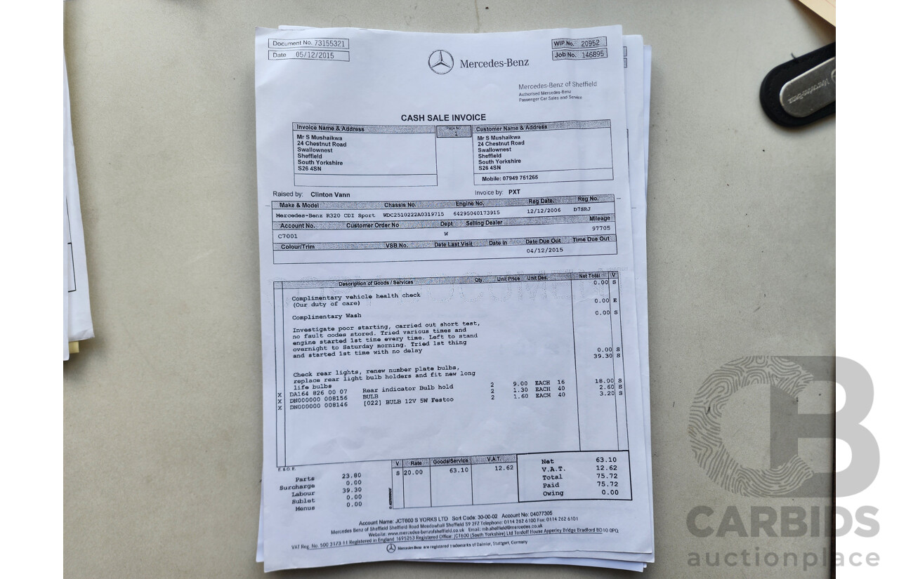 1/2006 Mercedes-Benz R 320 CDI (awd) 251 4d Wagon Silver 3.0L