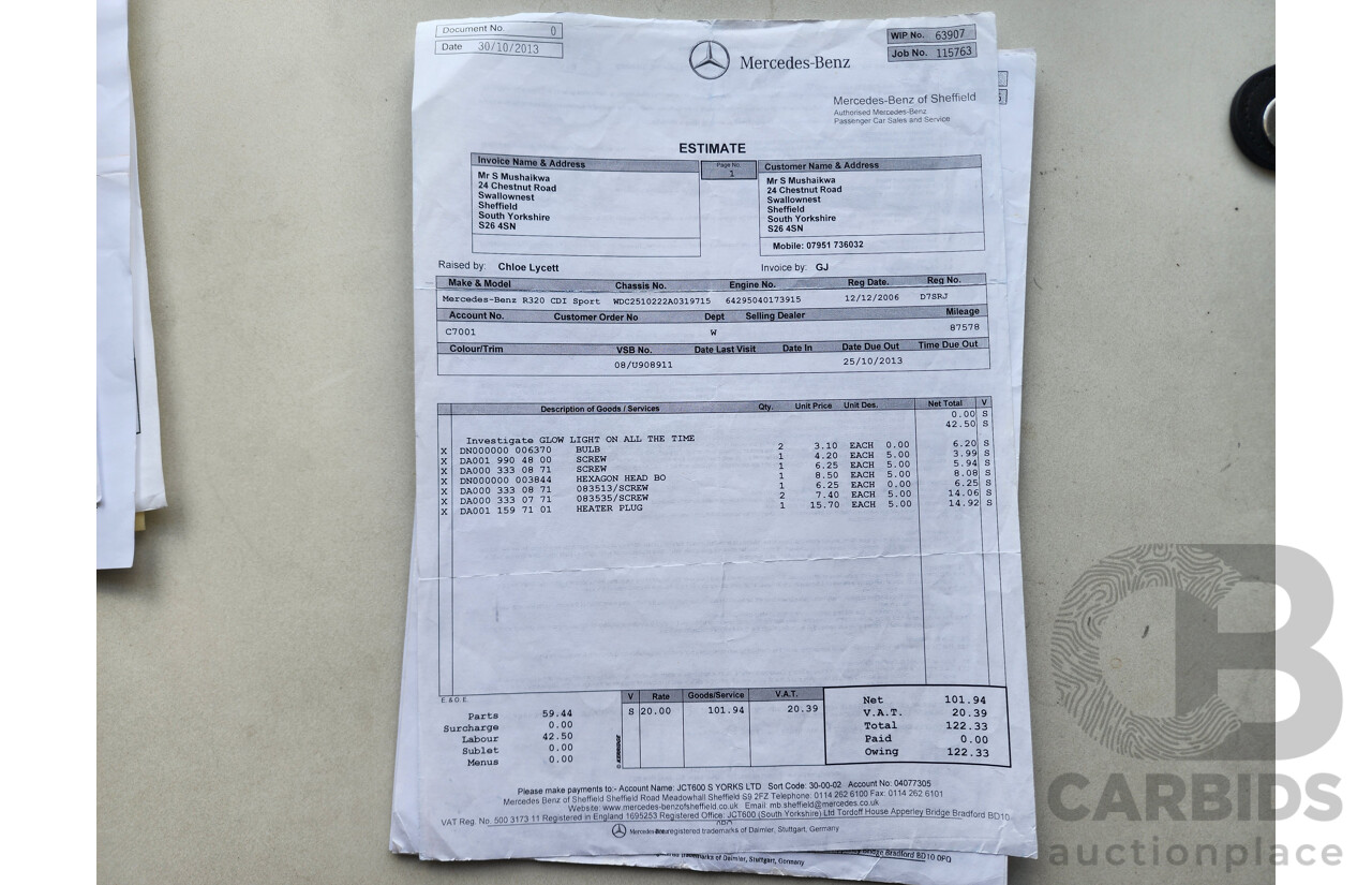 1/2006 Mercedes-Benz R 320 CDI (awd) 251 4d Wagon Silver 3.0L