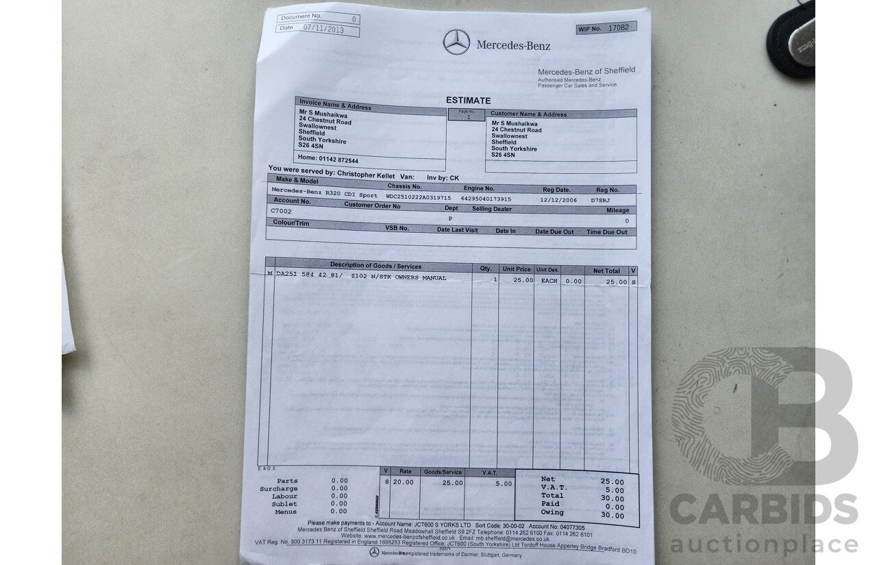 1/2006 Mercedes-Benz R 320 CDI (awd) 251 4d Wagon Silver 3.0L