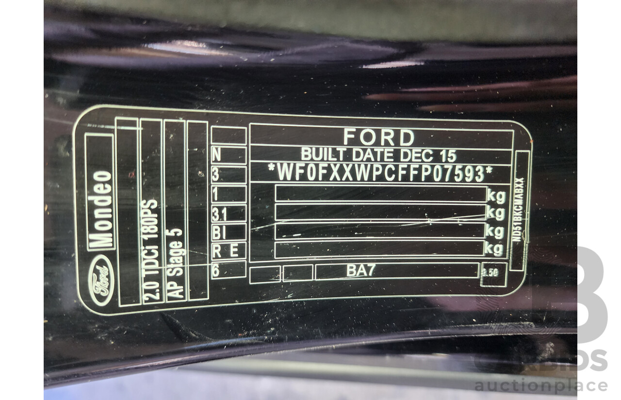 2/2016 Ford Mondeo Titanium TDCi MD 4d Wagon Black 2.0L