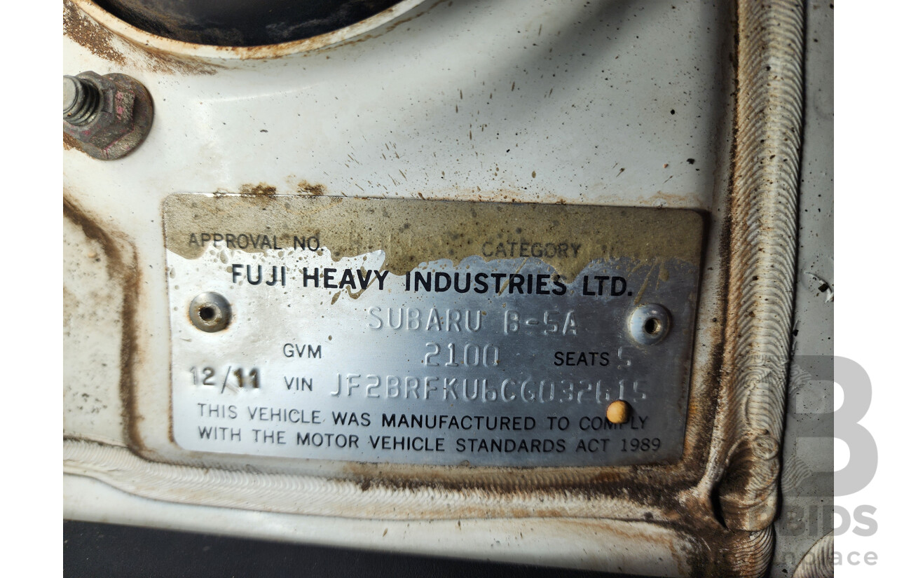 12/2011 Subaru Outback 3.6R Premium MY11 4d Wagon White 3.6L