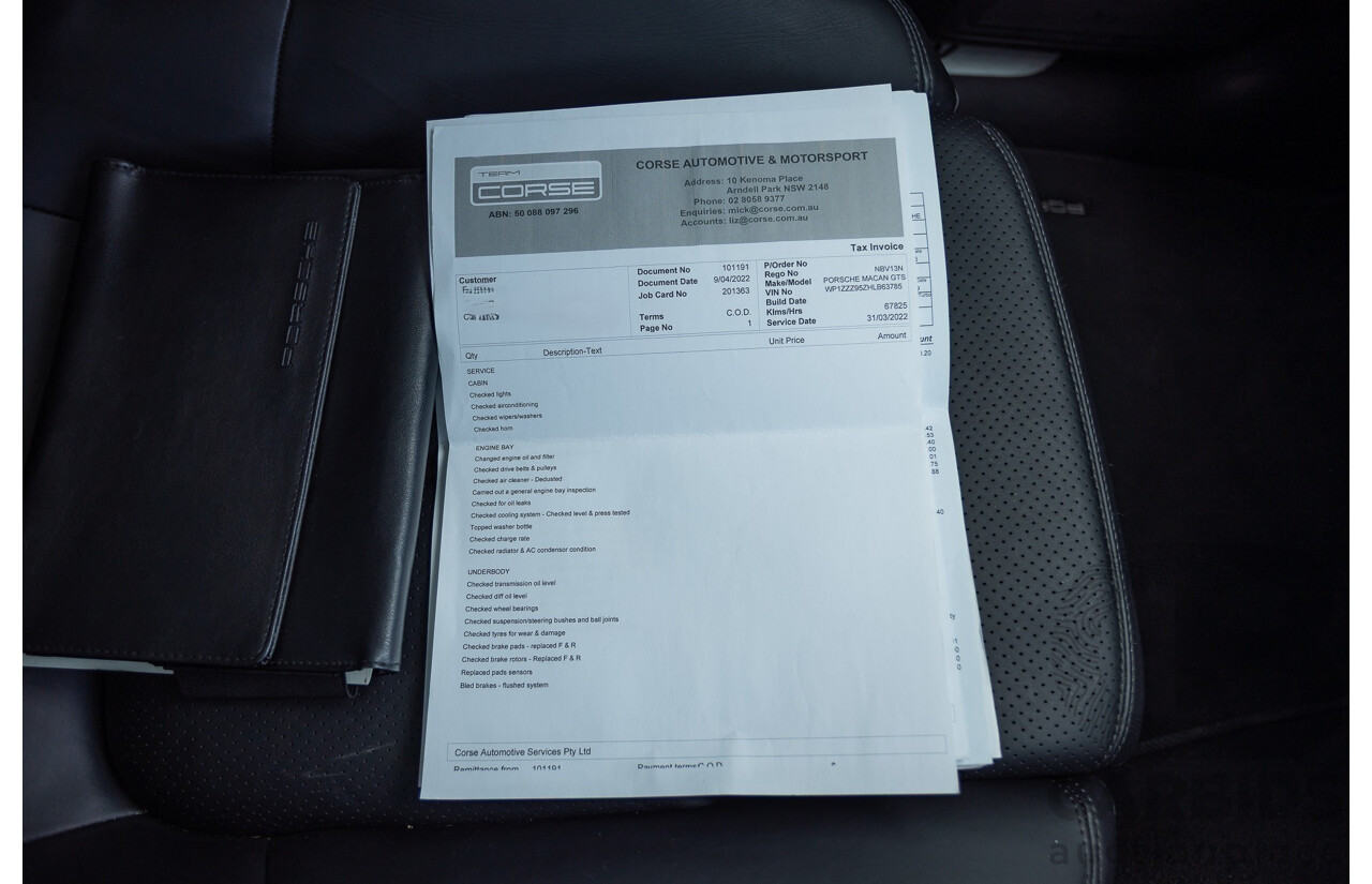 9/2016 Porsche Macan GTS (AWD) 95B MY16 4d Wagon Jet Black Metallic Twin Turbo V6 3.0L - Statutory Write Off
