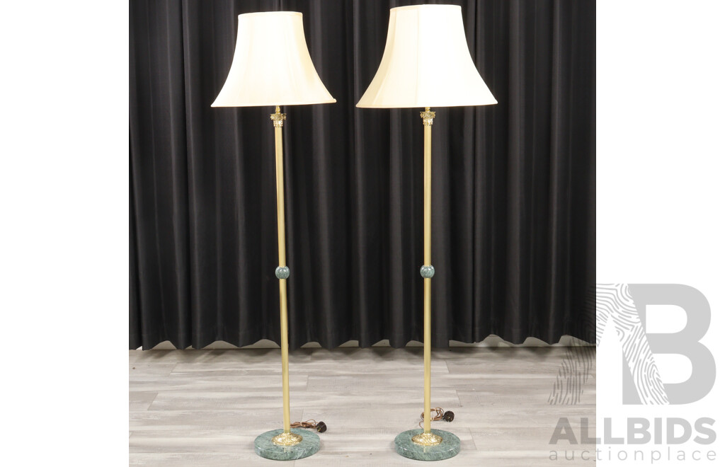 Pair of Fluted Brass Floor Lamps by Southside Lighting