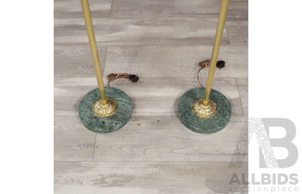 Pair of Fluted Brass Floor Lamps by Southside Lighting