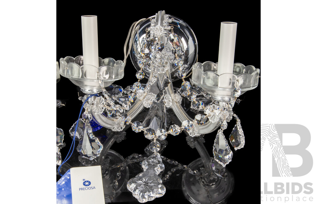 Pair of Glass Electrified Twin Arm Wall Sconces by Preciosa