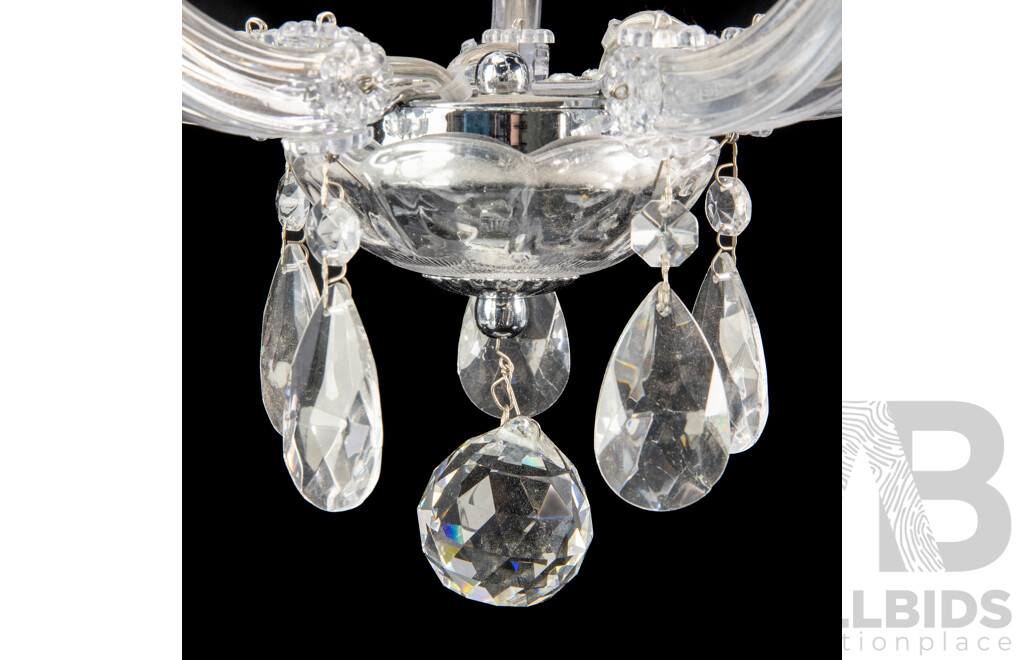 Large Glass Five Branch Chandalier by Visual Comfort and Co