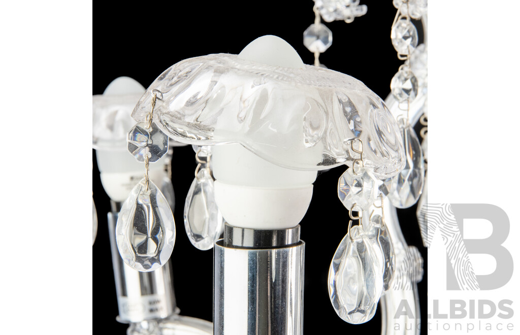 Large Glass Five Branch Chandalier by Visual Comfort and Co