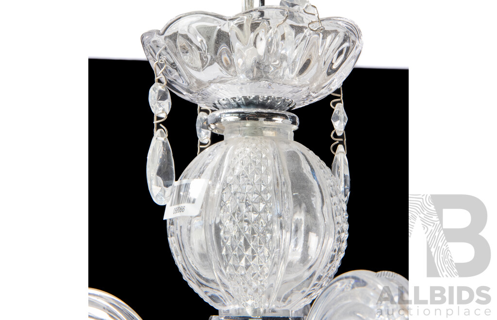 Large Glass Five Branch Chandalier by Visual Comfort and Co