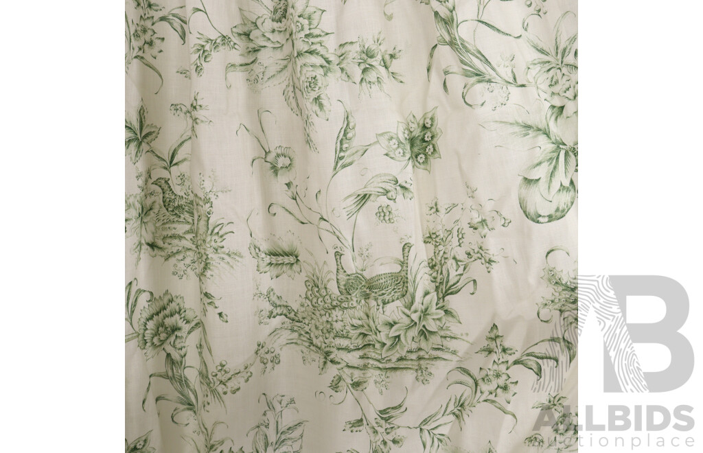 Collection of 14 Fabric Backed Floral Curtains
