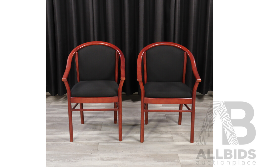 Pair of Modern Timber Framed Tub Chairs