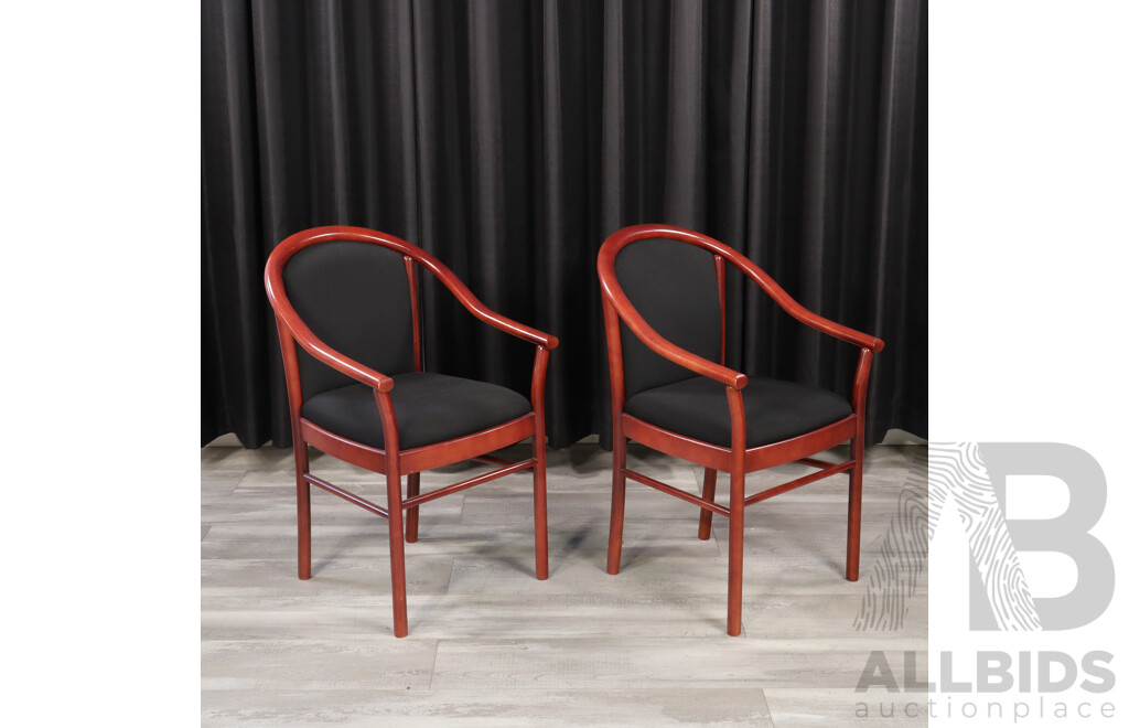 Pair of Modern Timber Framed Tub Chairs