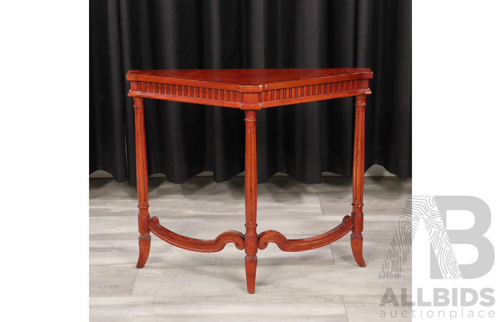Bur Walnut Hall Table with Shaped Front
