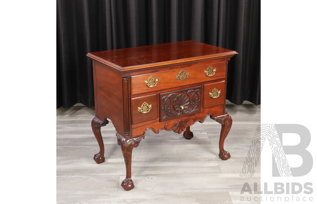 Mahogany Elevated Four Drawer Chest by Councill Craftsmen
