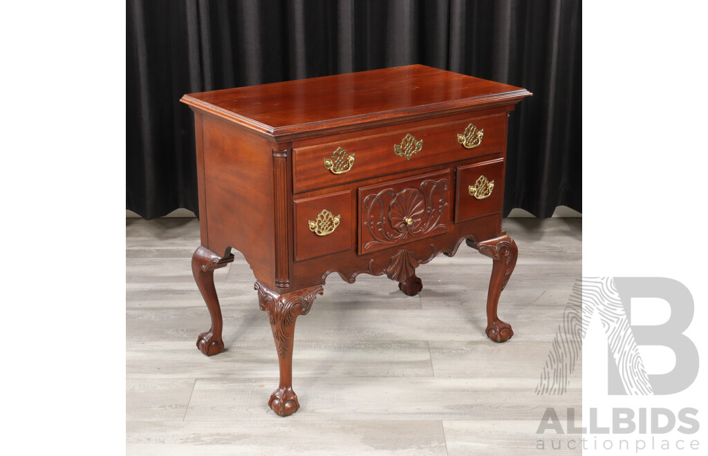 Mahogany Elevated Four Drawer Chest by Councill Craftsmen