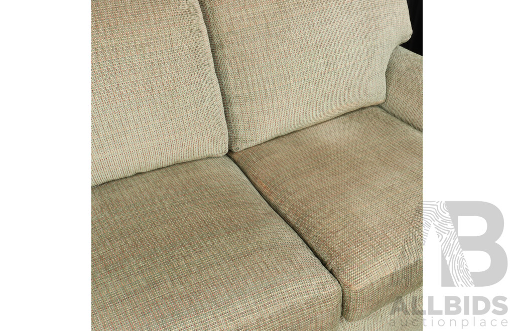 Sea Green Fabric Two Seater Settee by Century Furniture