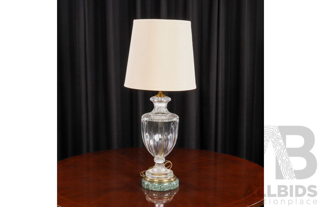 Cut Crystal Table Lamp with Marble Base