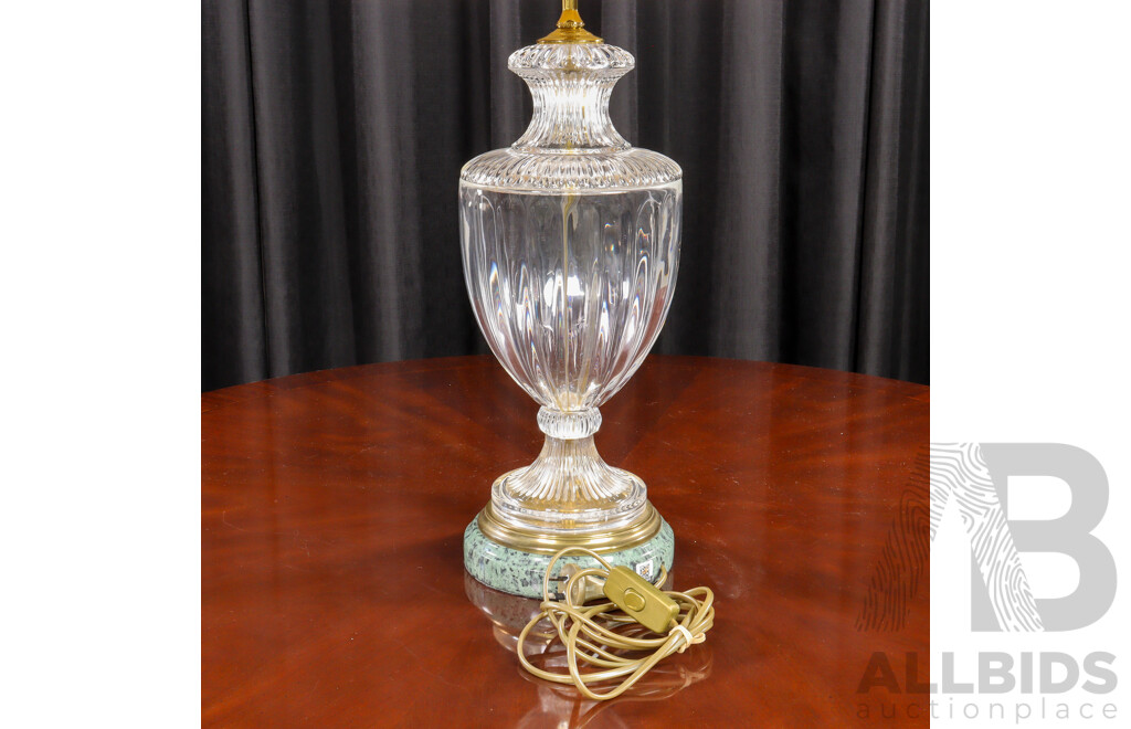 Cut Crystal Table Lamp with Marble Base