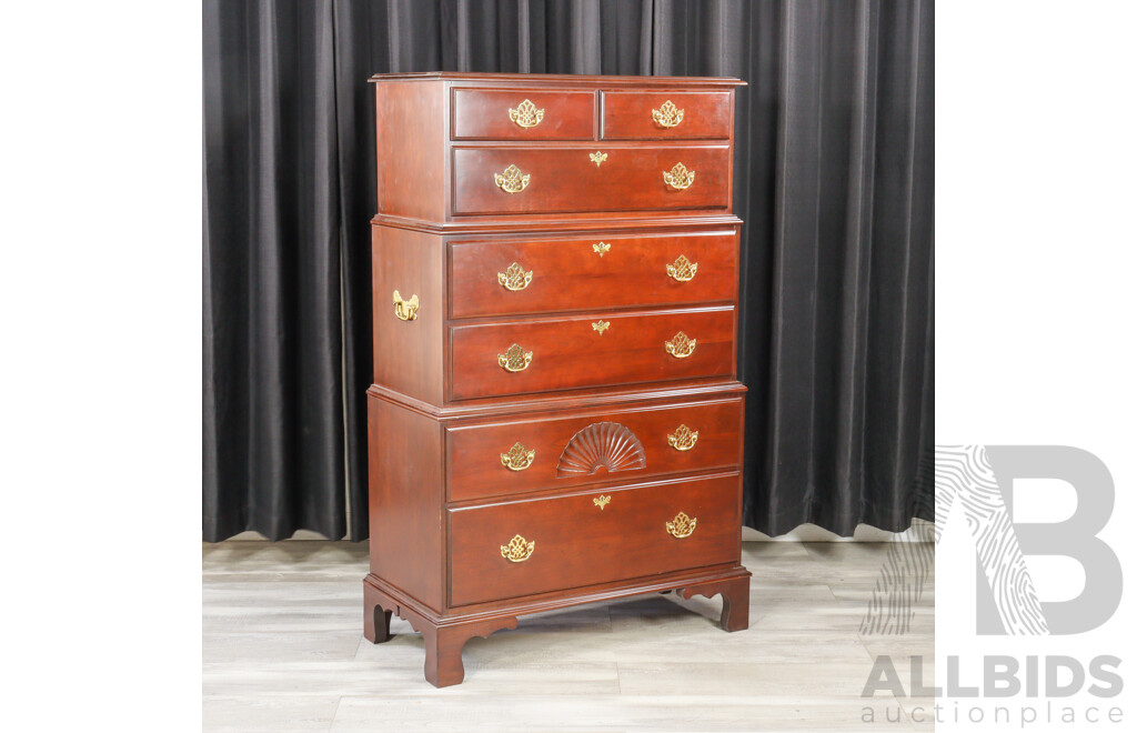 Georgian Style Tier Chest of Seven Drawers by Brandywine Furniture