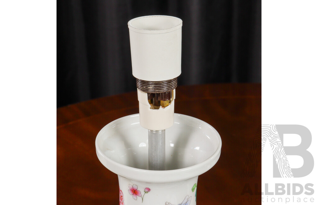 Pair of Chinese Ceramic Glazed Table Lamps