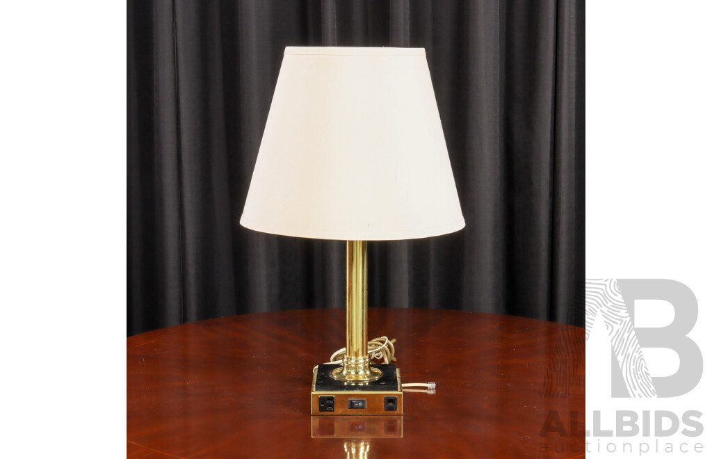 Brass Candle Stick Form Table Lamp by Adelphia Lamps