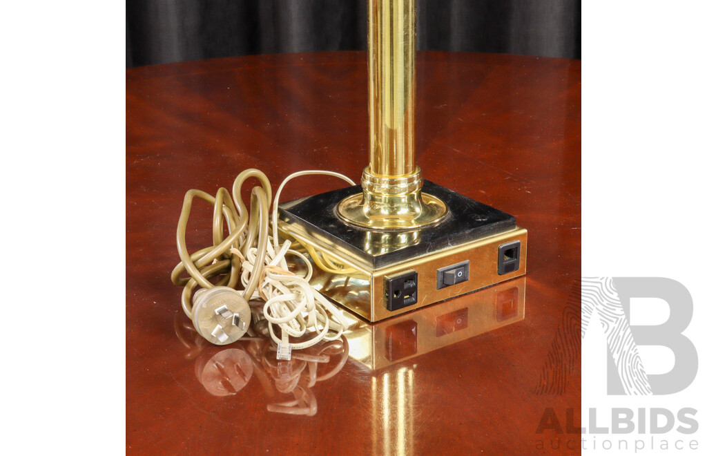 Brass Candle Stick Form Table Lamp by Adelphia Lamps