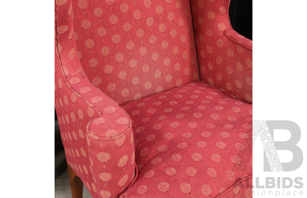 Pair of Georgian Style Fabric Wingback Armchairs