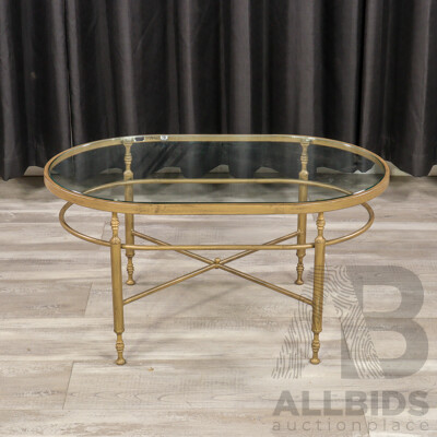 Metal Framed Glass Top Occasional Table by Unifactor Corp
