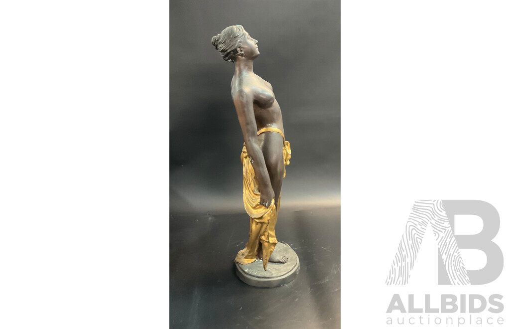 Adolf Brutt Reproduction Art Deco Female Nude Bronze Figure