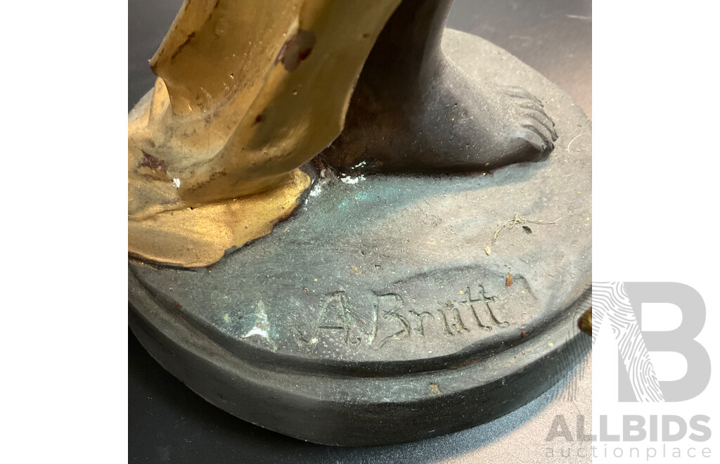 Adolf Brutt Reproduction Art Deco Female Nude Bronze Figure