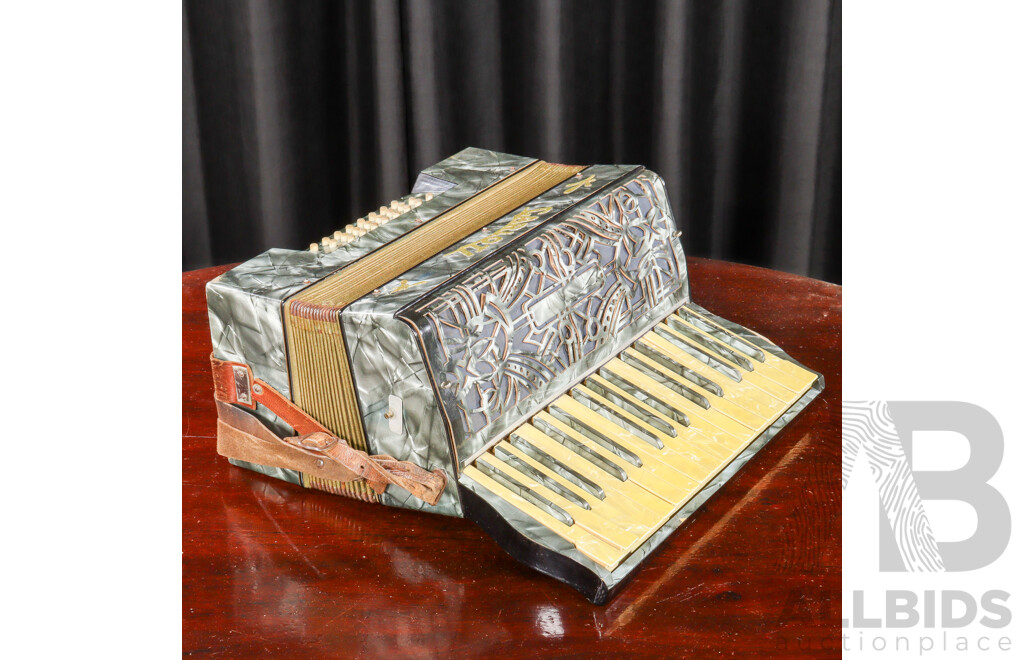 Vintaged Cased Piano Accordian by Carola