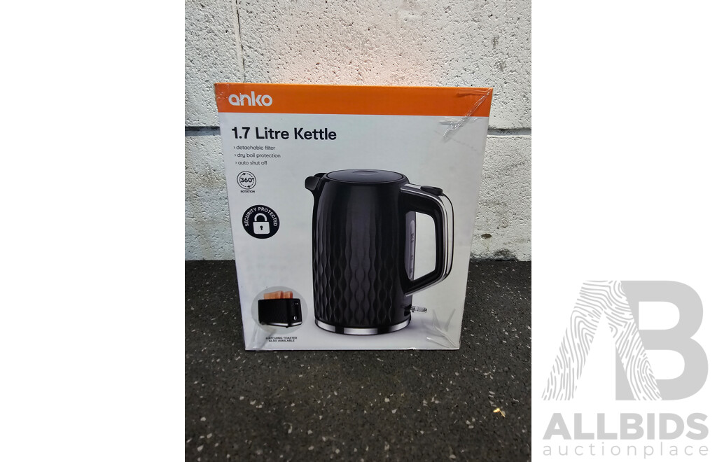 Assorted Houshold Items Including ANKO 1.7l Kettle and Non-stick Grill Plate