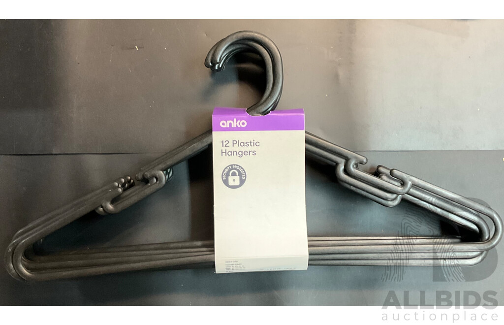 Anko Large Plastic Shoe Storage Box X10 & 12 Packs  Plastic Hangers X4