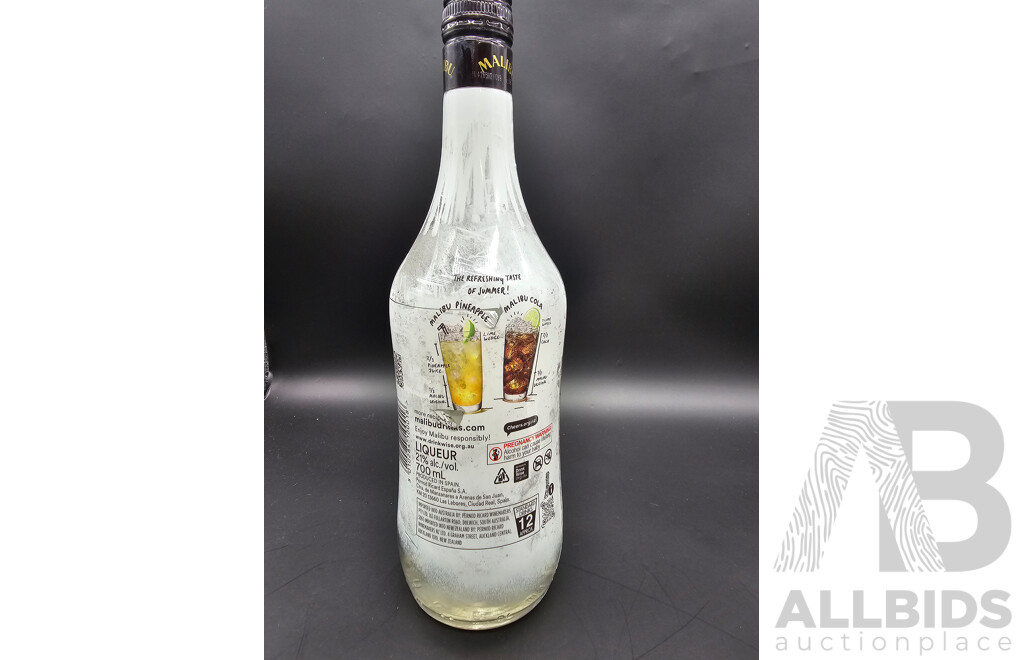 Malibu White Rum 700ml and Smirnoff Vodka 375ml