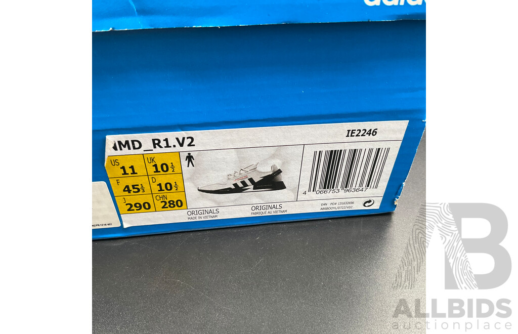 ADIDAS NMD_ R1.V2 Size US11 & LUCID White/Black Shoes Size US13