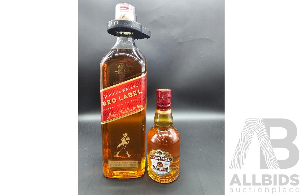 Johnnie Walker Red Label 1L and Chivas Regal 200ml