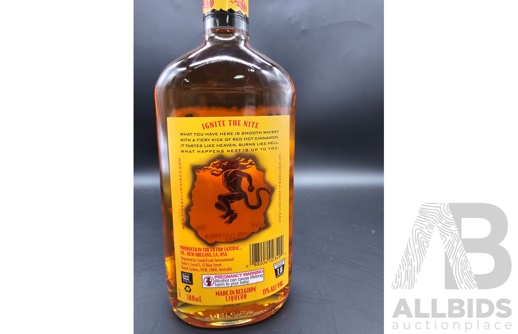 Smirnoff Vodka 700ml and Fireball Whiskey 700ml