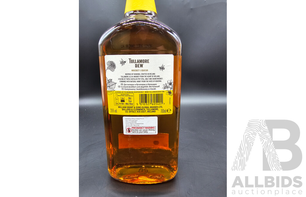 Tullamore Dew Honey Liqueur 700ml X2 and Jim Beam 700ml