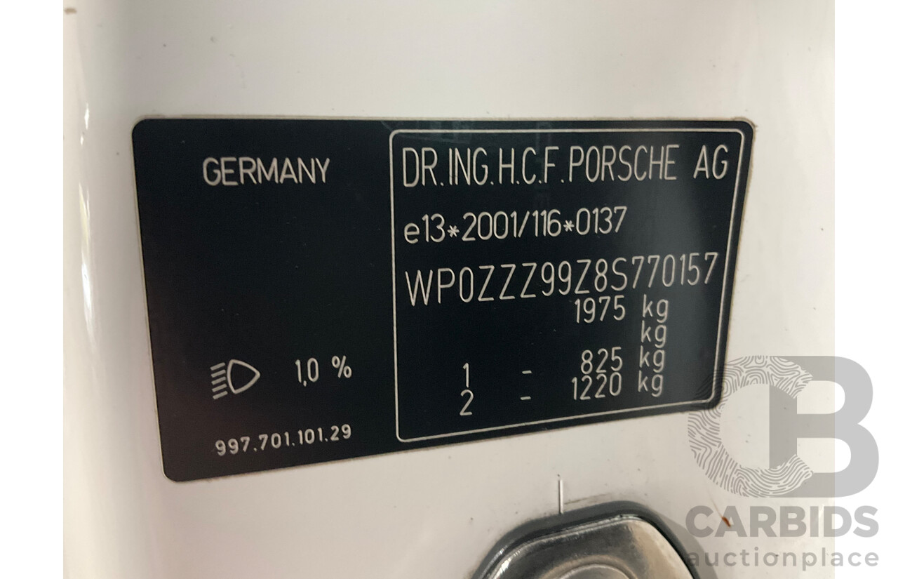 2007 Porsche 911 Carrera 4 S 997 (AWD) 2d Cabriolet Carrara White 3.8L - 12/13 Personal Import