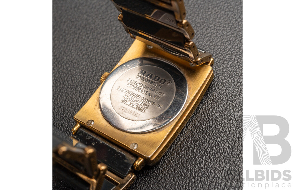 Rado Dia Star Ladies Watch, 160.0281.3N, Black/gold Tone Ceramic