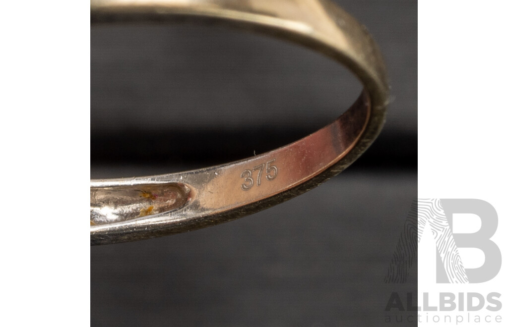 9ct White Gold Cubic Zirconia Engagement Style Ring, Size O, 2.23 Grams