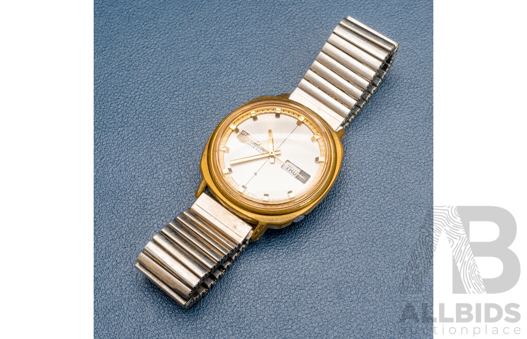 Seiko 5 Automatic 21 Jewels Vintage Mens Watch, 6119-6003 271495, Circa 1974, Working