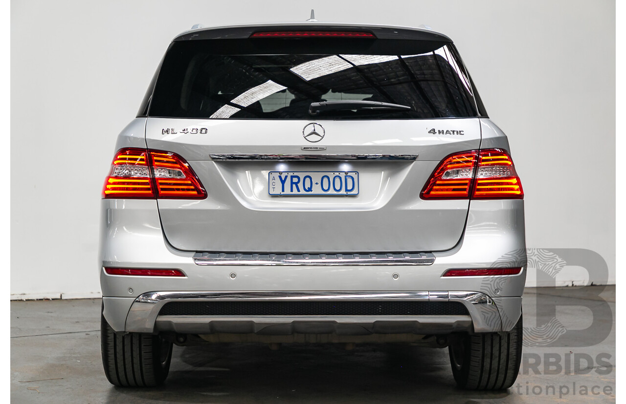 3/2014 Mercedes Benz ML 400 (4x4) AMG Sports Pack 166 MY14 4d Wagon Iridium Silver Metallic Twin Turbo V6 3.0L